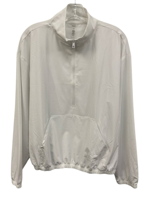 Beyond Yoga Size S White Polyester Blend High Neck 1/2 Zip Athletic Jacket White / S