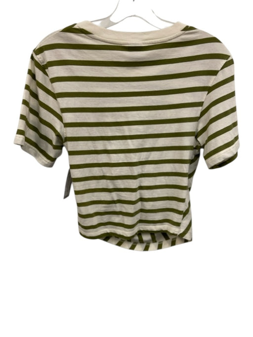 Baum und Pferdgarten Size S Cream White & Green Cotton Short Sleeve Stripe Top Cream White & Green / S