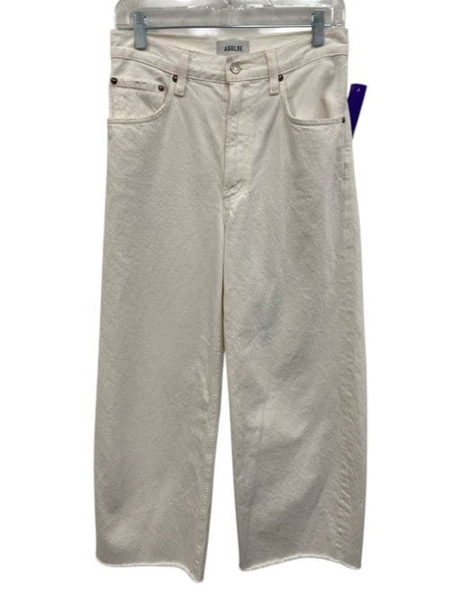 Agolde Size Est M Cream White Cotton Denim 5 Pocket Button & Zip Fly Jeans Cream White / Est M