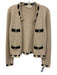 L'agence Size S Beige & Black Wool Blend Textured Knit Open Front Sweater Beige & Black / S