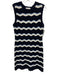 Veronica Beard Size M Navy Blue & White Cotton Blend Ribbed Knit Dress Navy Blue & White / M