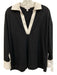 Reiss Size XS Black & White Cotton Long Sleeve Collared V Neck Pullover Top Black & White / XS