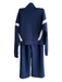 Spanx Size S/M Blue & White Polyester Elastic Waist Zip Front Wide Leg Pant Set Blue & White / S/M