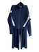 Spanx Size S/M Blue & White Polyester Elastic Waist Zip Front Wide Leg Pant Set Blue & White / S/M