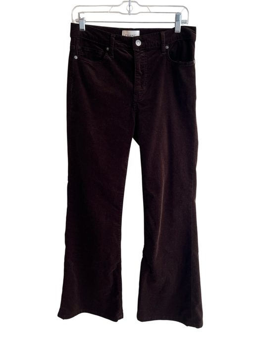 Frame Size 28 Brown Cotton Blend Corduroy High Rise Zip Fly Flare Jeans Brown / 28
