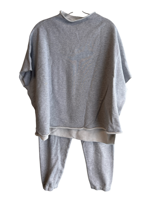 Frank & Eileen Size S Grey Cotton Cap Sleeve seam detail Sweat Set Pant Set Grey / S