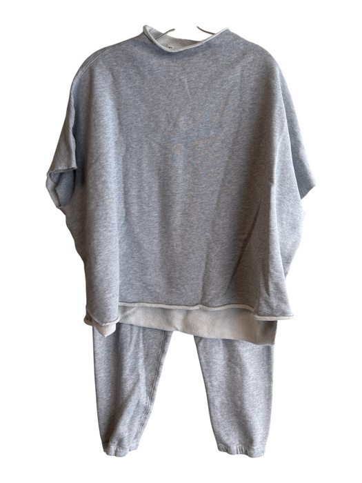 Frank & Eileen Size S Grey Cotton Cap Sleeve seam detail Sweat Set Pant Set Grey / S