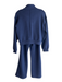 Spanx Size S Navy Blue Polyester Elastic Waist Zip Front Wide Leg Pant Set Navy Blue / S