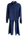 Spanx Size S Navy Blue Polyester Elastic Waist Zip Front Wide Leg Pant Set Navy Blue / S