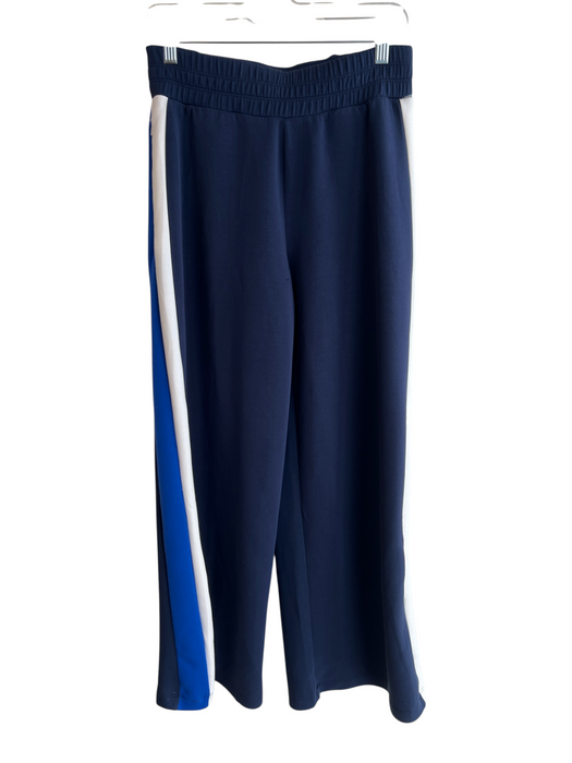 Spanx Size M Blue & White Polyester Elastic Waist Stripe Detail Sweatpants Blue & White / M