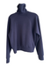 Spanx Size S Navy Blue Polyester Long Sleeve solid color 3/4 Zip Lined Sweater Navy Blue / S