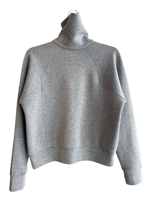Spanx Size S Gray Polyester Long Sleeve solid color 3/4 Zip Lined Sweater Gray / S