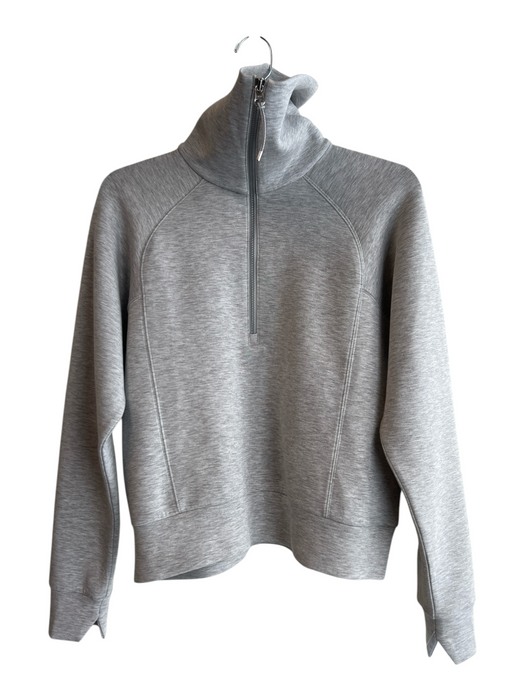 Spanx Size S Gray Polyester Long Sleeve solid color 3/4 Zip Lined Sweater Gray / S