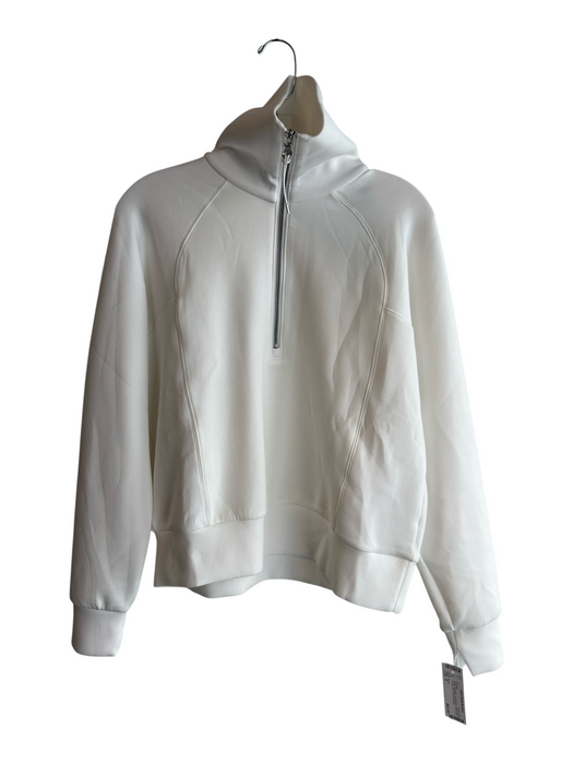 Spanx Size S White Polyester Long Sleeve solid color 3/4 Zip Lined Sweater White / S