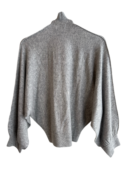 27 Miles Size S Grey Wool & Cashmere Long Sleeve Wide Sleeve Zip front Sweater Grey / S