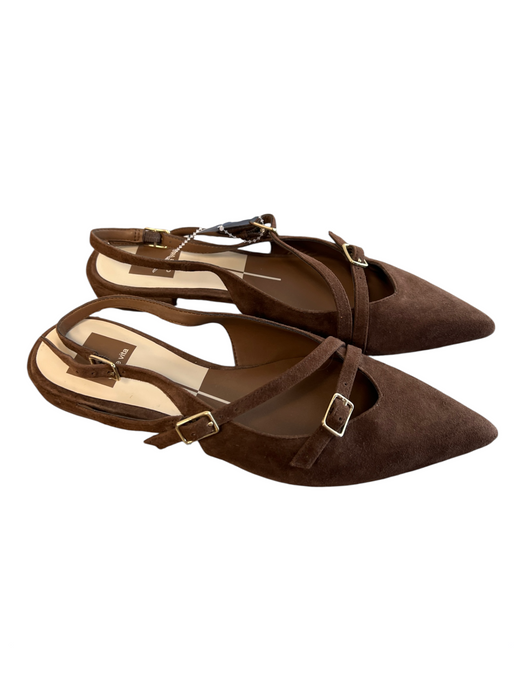 Dolce Vita Shoe Size 6.5 Brown Suede Pointed Toe Silver Hardware Flats Shoes Brown / 6.5