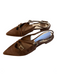 Dolce Vita Shoe Size 6.5 Brown Suede Pointed Toe Silver Hardware Flats Shoes Brown / 6.5