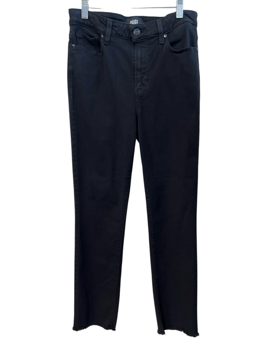 Paige Size 28 Black Rayon Blend High Rise 5 Pocket Straight Leg Jeans Black / 28