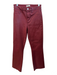 L'agence Size 27 Maroon Cotton Blend Coated High Rise Flare Raw Hem Jeans Maroon / 27