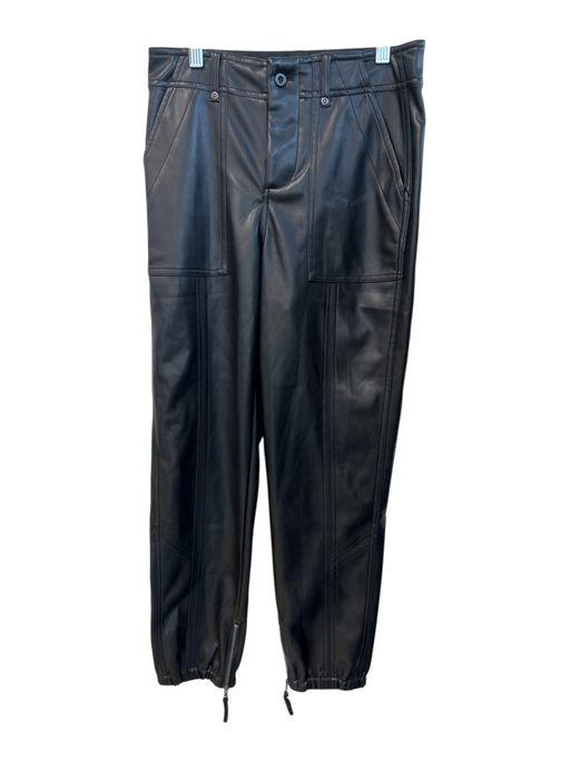 Marrakech Size S Black Polyurethane Faux Leather Zip Fly High Rise Pants Black / S