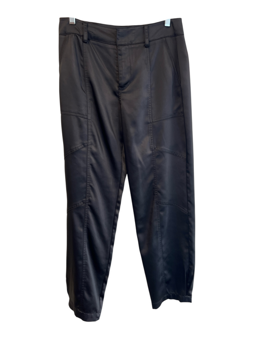 Sanctuary Size 27 Black Polyester Seam Detail Satin Zip Fly Wide Leg Pants Black / 27