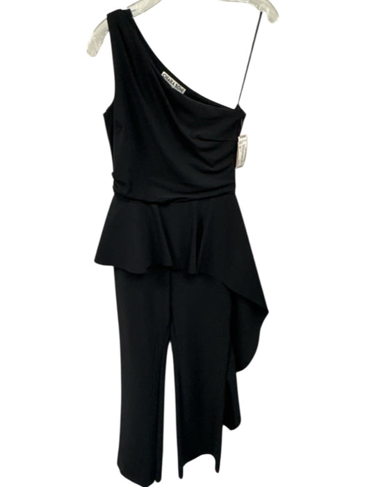 Chiara Boni Size 42 Black Polyamide & Elastane One Shoulder Peplum Jumpsuit Black / 42