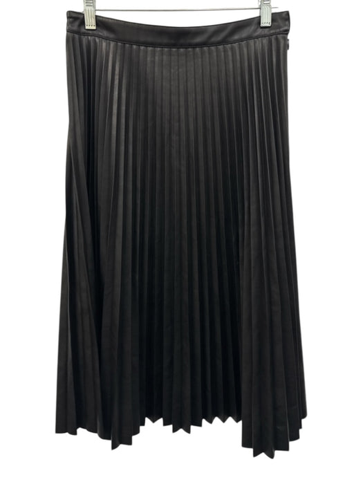 Proenza Schouler White Label Size 4 Black Polyurethane Pleather Pleated Skirt Black / 4