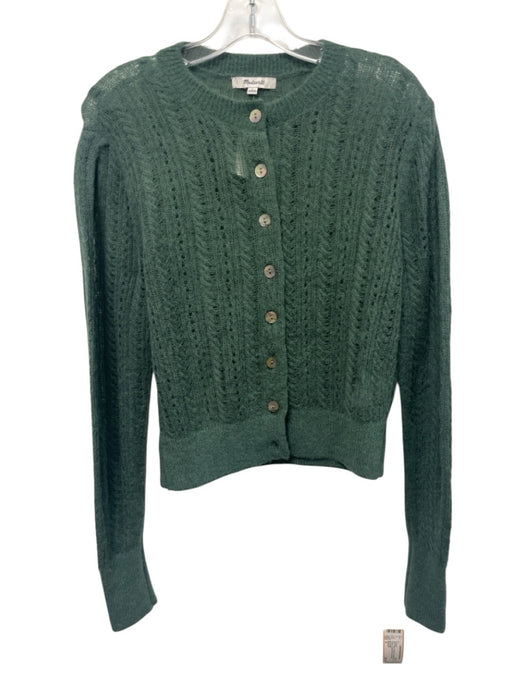 Madewell Size S Green Alpaca & Polyamide Long Sleeve Loose Knit Cardigan Green / S