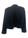 Tara Jarmon Size 38 Black Viscose Shoulder Pads Open Front Cropped Blazer Jacket Black / 38