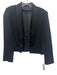 Tara Jarmon Size 38 Black Viscose Shoulder Pads Open Front Cropped Blazer Jacket Black / 38