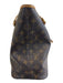 Louis Vuitton Brown Coated Canvas Monogram Leather Trim Open Top Tote Bag Brown / MM