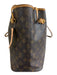 Louis Vuitton Brown Coated Canvas Monogram Leather Trim Open Top Tote Bag Brown / MM