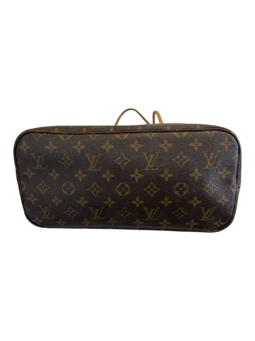 Louis Vuitton Brown Coated Canvas Monogram Leather Trim Open Top Tote Bag Brown / MM