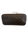 Louis Vuitton Brown Coated Canvas Monogram Leather Trim Open Top Tote Bag Brown / MM