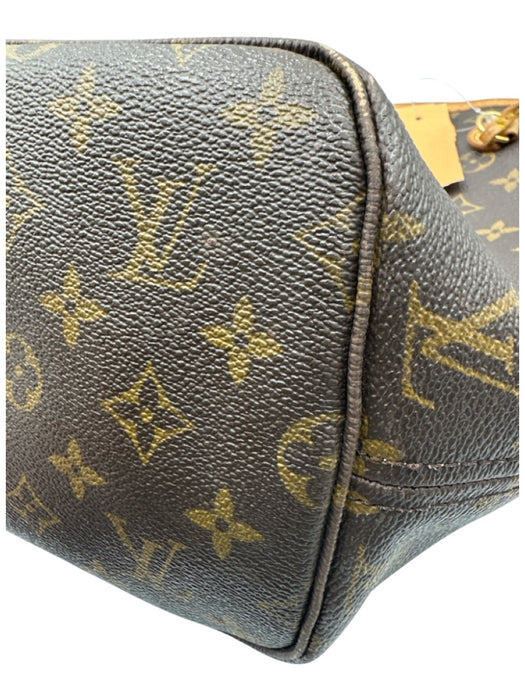 Louis Vuitton Brown Coated Canvas Monogram Leather Trim Open Top Tote Bag Brown / MM