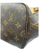 Louis Vuitton Brown Coated Canvas Monogram Leather Trim Open Top Tote Bag Brown / MM
