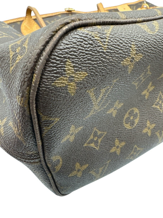 Louis Vuitton Brown Coated Canvas Monogram Leather Trim Open Top Tote Bag Brown / MM