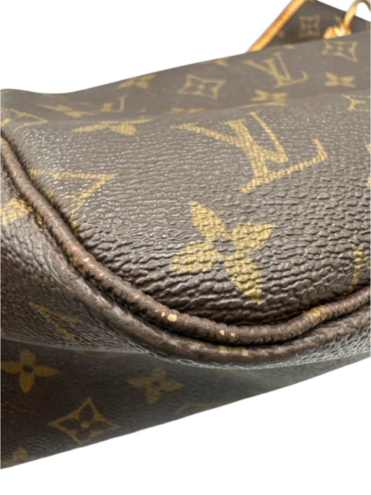 Louis Vuitton Brown Coated Canvas Monogram Leather Trim Open Top Tote Bag Brown / MM
