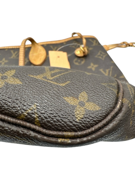 Louis Vuitton Brown Coated Canvas Monogram Leather Trim Open Top Tote Bag Brown / MM