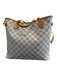 Louis Vuitton Blue & White Coated Canvas Damier Azur Leather Trim Open Top Bag Blue & White / MM
