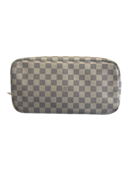 Louis Vuitton Blue & White Coated Canvas Damier Azur Leather Trim Open Top Bag Blue & White / MM