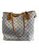 Louis Vuitton Blue & White Coated Canvas Damier Azur Leather Trim Open Top Bag Blue & White / MM