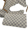 Louis Vuitton Blue & White Coated Canvas Damier Azur Leather Trim Open Top Bag Blue & White / MM