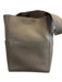 Celine Taupe Gray Leather Side Pockets Hook & Eye Closure Structured Tote Bag Taupe Gray