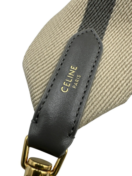 Celine Taupe Gray Leather Side Pockets Hook & Eye Closure Structured Tote Bag Taupe Gray