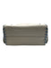 Botkier Cream White & Blue Leather whipstitch trim Zip Close Pouch Shoulder Bag Cream White & Blue