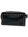 Valentino by Mario Valentino Black Leather Silver Tone Accent Studs Bag Black