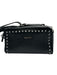 Valentino by Mario Valentino Black Leather Silver Tone Accent Studs Bag Black