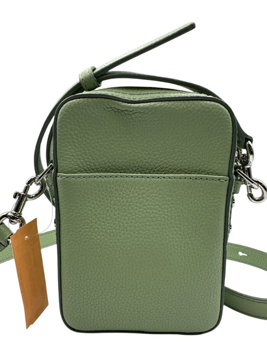 Marc Jacobs Mint Green Leather Zip Close Rectangle Silver Tone Hardware Bag Mint Green