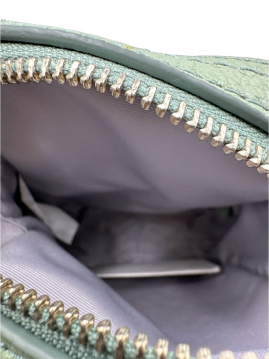 Marc Jacobs Mint Green Leather Zip Close Rectangle Silver Tone Hardware Bag Mint Green